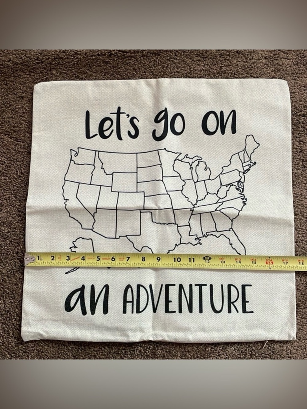 Let’s go on an Adventure Pillow Cover with Map - Picture 2 of 3